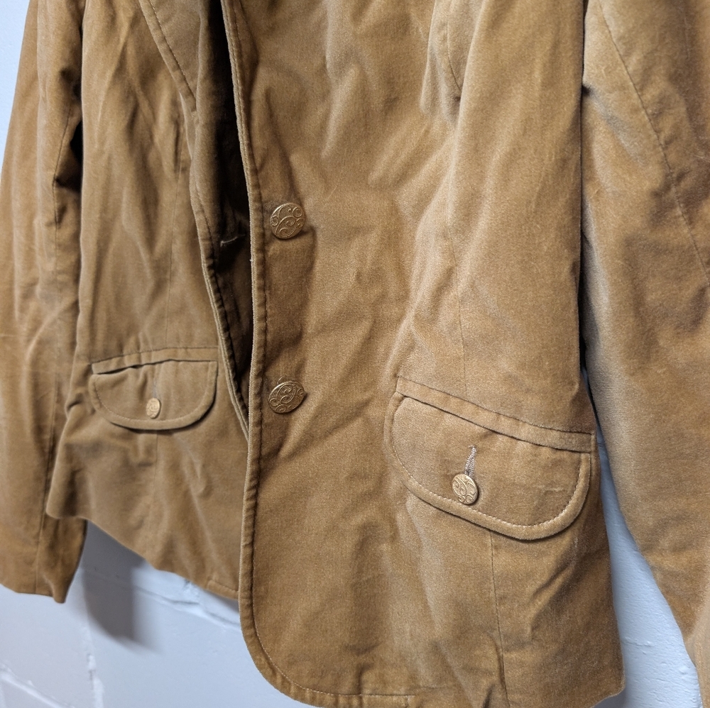 Vintage OLD NAVY Women's Tan Velvet Blazer Y2K Jacket NWOT Deadstock (XS) - Picture 2 of 9